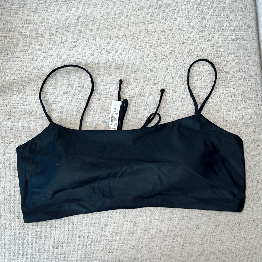 Madewell black tie back bikini top